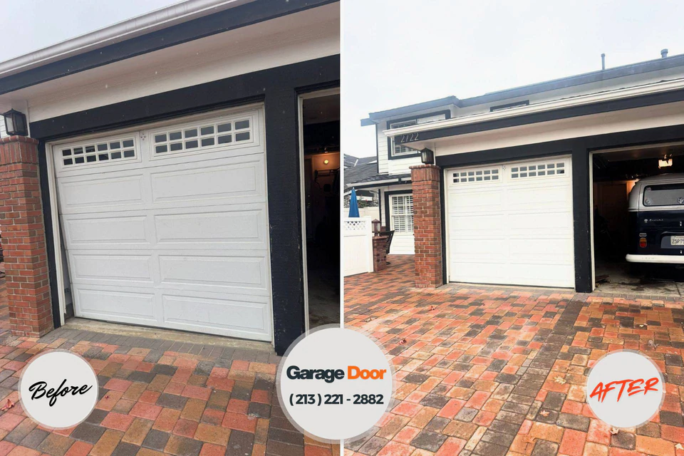 Before and after: garage door repair North Grosvenor Dale, CT